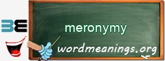 WordMeaning blackboard for meronymy